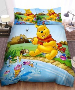 Disney Winnie The Pooh Fishing By Honey Bed Sheets Duvet Cover Bedding Sets