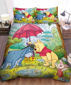 Disney Winnie The Pooh Giving Eeyore Umbrella Bed Sheets Duvet Cover Bedding Sets