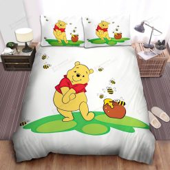 Disney Winnie The Pooh Hunny Pot And Bees Bed Sheets Spread Comforter Duvet Cover Bedding Sets