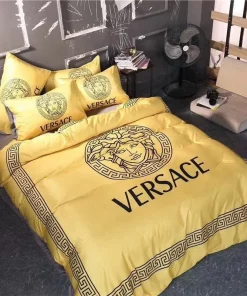 Gianni Versace Yellow Luxury Brand High-End Bedding Sets, For Home Best Luxury Bedding Sets