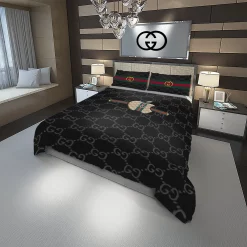 Gucci Apple Fashion Logo Luxury Brand Premium Bedding Sets,Bed Sets, Bedroom Sets, Comforter Sets, Duvet Cover, Bedding Sets