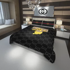 Gucci Bear Fashion Logo Luxury Brand Premium Bedding Sets, For Home Bedding Sets