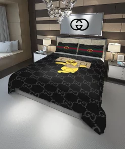 Gucci Bear Fashion Logo Luxury Brand Premium Bedding Sets, For Home Bedding Sets