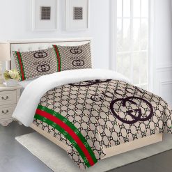 Gucci Bedding Set Beige Red Gree Luxury Bed Sheets Home Decoration Bedding Sets