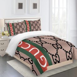 Gucci Bedding Set Beige Red Green Luxury Bed Sheets Home Decoration Bedding Sets