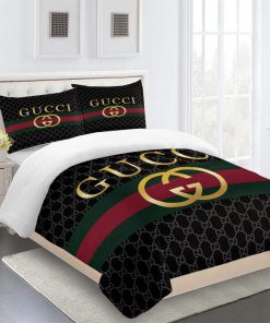 Gucci Bedding Set Black And Gold Luxury Bed Sheets Home Decoration Bedding Sets