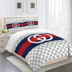 Gucci Bedding Sets Fashion Logo Type 28 Limited Luxury Bed Sets, Bedroom Sets, Comforter Sets, Duvet Cover, For Trending 2023 For Home Bedding Sets