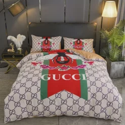 Gucci Bee Floral Luxury Brand Bedding Set Duvet Cover Set Home Decorations Bedding Sets