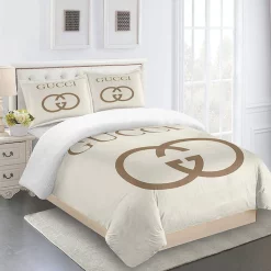 Gucci Beige Luxury Brand High-End Bedding Set Home Decorations 40 Bedding Sets