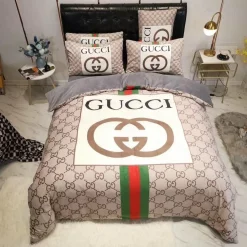 Gucci Beige Luxury Brand High-End Bedding Set Home Decorations Bedding Sets