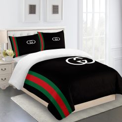 Gucci Black Red Green Logo Type 1466 Bedding Sets Hyperbeast Bedroom Duvet Covers Blankets Premium Fashion Brand Luxury Ideas Sheets Bed Linen