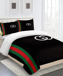 Gucci Black Red Green Logo Type 1466 Bedding Sets Hyperbeast Bedroom Duvet Covers Blankets Premium Fashion Brand Luxury Ideas Sheets Bed Linen