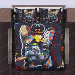 Gucci Bulldogs Bed Sheets Spread Comforter Duvet Cover Bedding Setss