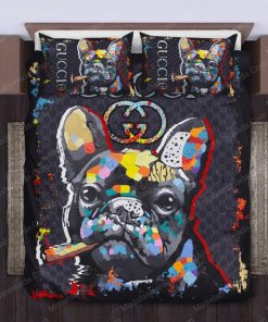Gucci Bulldogs Bed Sheets Spread Comforter Duvet Cover Bedding Setss