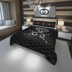 Gucci Diamond Fashion Logo Luxury Brand Bedding Sets,Bed Sets, Bedroom Sets, Comforter Sets, Duvet Cover, Bedding Sets