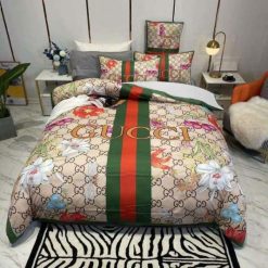 Gucci Floral With Vintage Bedding Set King