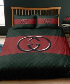 Gucci Logo In Red And Green Background Bedding Set