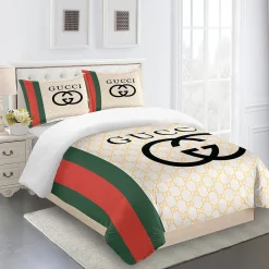 Gucci Logo Type 1675 Bedding Sets Hyperbeast Bedroom Luxury Ideas Blankets Sheets Premium Fashion Brand Duvet Covers Bed Linen