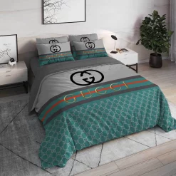 Gucci Logo Type 49 Bedding Sets Blankets Duvet Premium Fashion Brand Hyperbeast Bedroom Luxury Ideas Covers