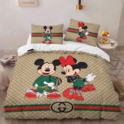 Gucci Mickey Mouse Logo Type 2654 Bedding Sets Premium Fashion Brand Sheets Covers Hyperbeast Bedroom Luxury Ideas Duvet Bed Linen Blankets