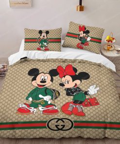 Gucci Mickey Mouse Logo Type 2654 Bedding Sets Premium Fashion Brand Sheets Covers Hyperbeast Bedroom Luxury Ideas Duvet Bed Linen Blankets