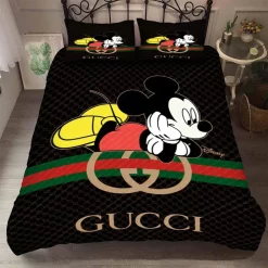 Gucci Mickey Mouse Luxury Brand High-End Bedding Sets Disney Gifts, For Home Best Luxury Bedding Sets