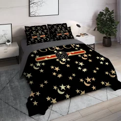 Gucci Moon Star Luxury Brand High End Premium Bedding Set For Bedroom Luxury Duvet Cover Set With Pillowcases Home Decoration Bedding Sets