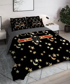 Gucci Moon Star Luxury Brand High End Premium Bedding Set For Bedroom Luxury Duvet Cover Set With Pillowcases Home Decoration Bedding Sets