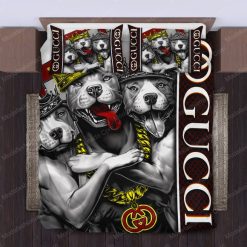 Gucci Pitbull Bed Sheets Spread Comforter Duvet Cover Bedding Setss