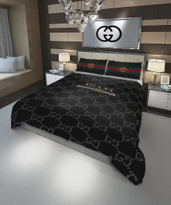 Gucci Small Fashion Logo Luxury Brand Premium Bedding Sets,Bed Sets, Bedroom Sets, Comforter Sets, Duvet Cover, Bedding Sets