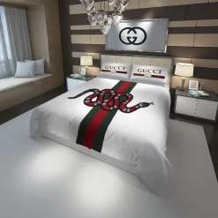 Gucci Snake Luxury Brand High-End Bedding Sets, For Home Best Luxury Bedding Sets