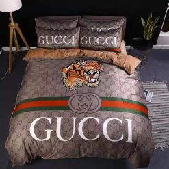 Gucci Tiger Luxury Logo Fashion Brand Premium Bedding Sets,Bed Sets, Bedroom Sets, Comforter Sets, Duvet Cover, Bedding Sets