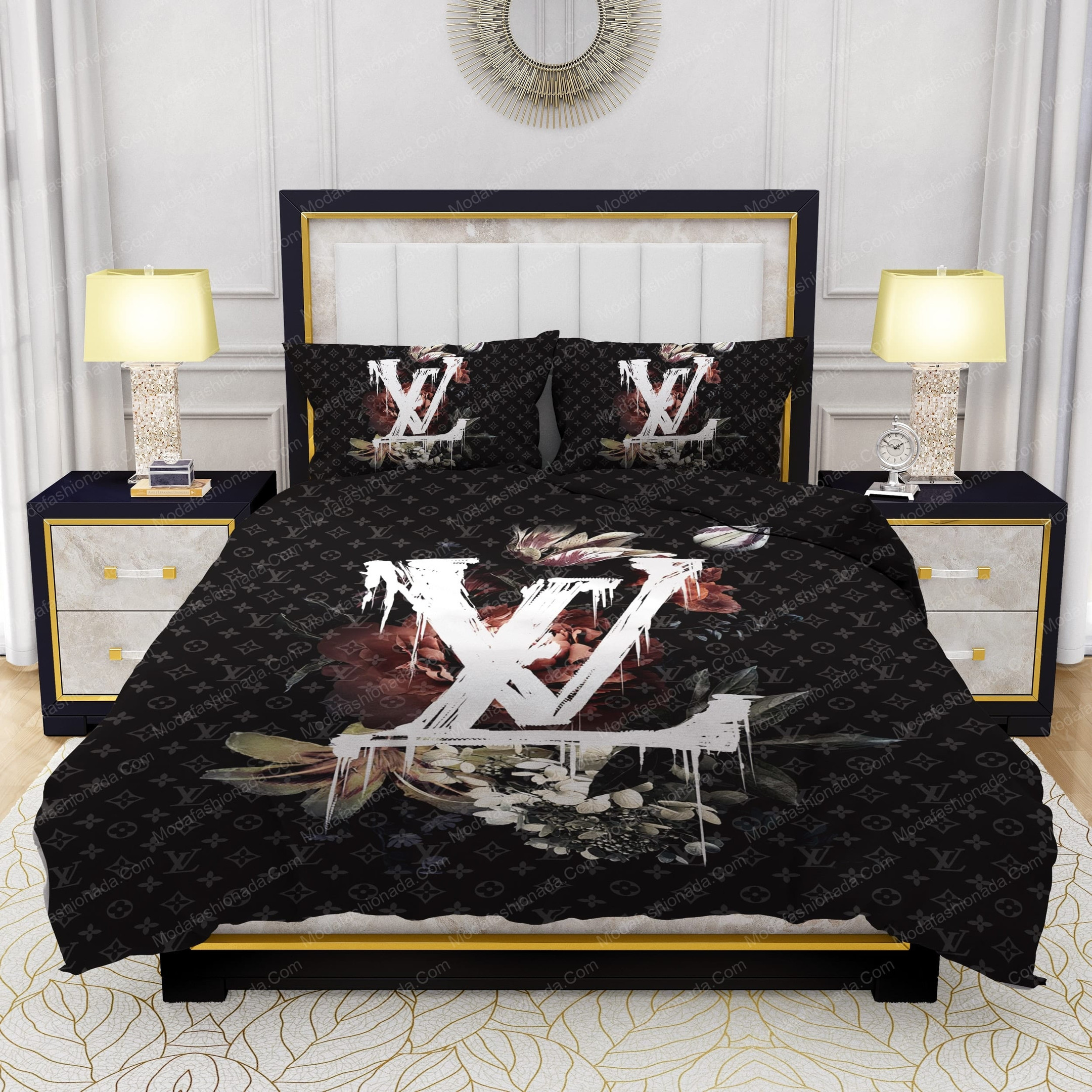 Lily Peony Louis Vuitton Bed Sheets Spread Comforter Duvet Cover Bedding Setss Lily Peony Louis Vuitton Bed Sheets Spread Comforter Duvet Cover Bedding Setss