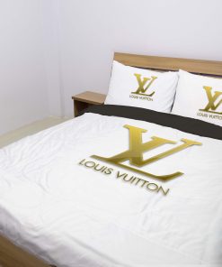 Louis Vuitton Bedding Set Luxury Bedsheets With Golden Logo Louis Vuitton Bed Sets Bedding Sets