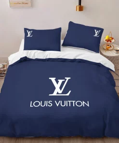Louis Vuitton Blue Logo Limited Edition Luxury Brand High-End Bedding Sets Lv, For Home Best Luxury Bedding Sets