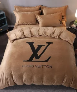 Louis Vuitton Brown Brand Bedding Sets Bedroom Idea Duvet Sheets Blankets Covers
