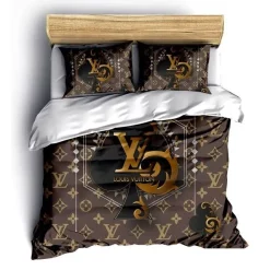 Louis Vuitton Card Luxury Brand Bedding Set For Bedroom Luxury Duvet Cover Set With Pillowcases Home Decoration Bedding Sets