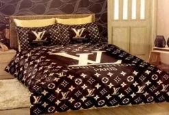 Louis Vuitton Fashion Logo Limited Luxury Brand Bedding Sets, For Home 09 Black Best Luxury Bedding Sets