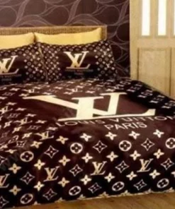 Louis Vuitton Fashion Logo Limited Luxury Brand Bedding Sets, For Home 09 Black Best Luxury Bedding Sets