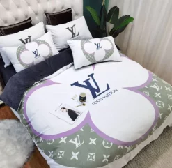 Louis Vuitton Hot New Brown Luxury Brand Bedding Sets Duvet Cover Set, For Home Best Luxury Bedding Sets