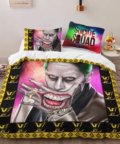 Louis Vuitton Joker Suicide Squad Luxury Brand Bedding Sets Duvet Cover Set