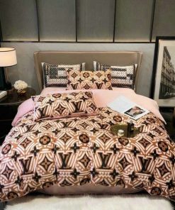 Louis Vuitton Lv Logo Type 3653 Bedding Sets Premium Fashion Brand Covers Blankets Duvet Sheets Luxury Ideas Hyperbeast Bedroom Bed Linen Bedclothes