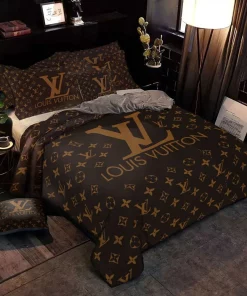 Louis Vuitton New Hot Ver2 Brown Luxury Brand Bedding Set Duvet Cover Set Bedding Sets
