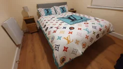 Louis Vuitton Paris New Logo Hot Luxury Brand Bedding Sets Duvet Cover Set, For Home Best Luxury Bedding Sets