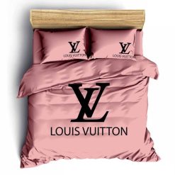Louis Vuitton Pinky Luxury Brand Bedding Set For Bedroom Luxury Duvet Cover Set With Pillowcases Home Decoration Bedding Sets