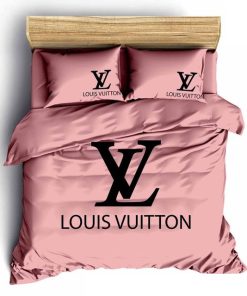 Louis Vuitton Pinky Luxury Brand Bedding Set For Bedroom Luxury Duvet Cover Set With Pillowcases Home Decoration Bedding Sets