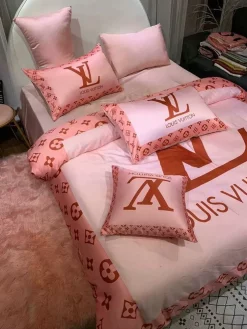 Louis Vuitton Pinky Luxury Brand Bedding Sets Duvet Cover Set, For Home Bedding Sets