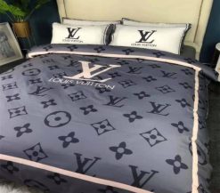 Louis Vuitton Smoky Blue Monogram Bedding Set
