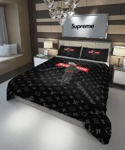 Louis Vuitton Supreme Brand Tokyo Luxury Brand Bedding Set For Bedroom Luxury Duvet Cover Set With Pillowcases Home Decoration Bedding Sets