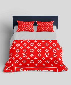 Louis Vuitton Supreme Logo Type 156 Bedding Sets Luxury Ideas Bed Linen Sheets Blankets Hyperbeast Bedroom Premium Fashion Brand Duvet Covers